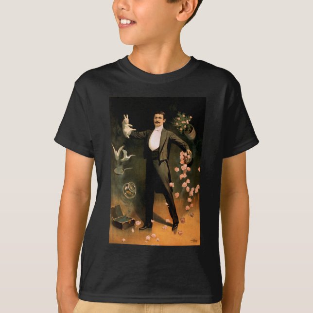 Zan Zig performing with rabbits and roses T-Shirt (Front)