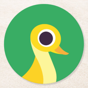 Zander the Duck Round Paper Coaster