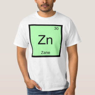 Zane Name Chemistry Element Periodic Table T-Shirt