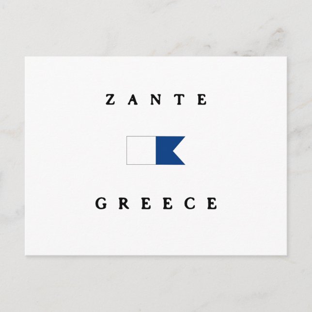 Zante Greece Alpha Dive Flag Postcard (Front)