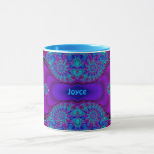 ~ Zany 3D ~ Blue, Green and Purple Mug JOYCE
