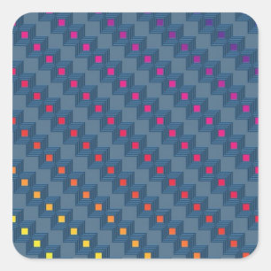 Zany abstract squares square sticker