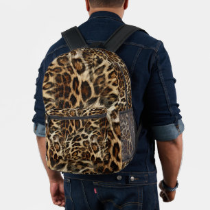 Zany and Spiffy Leopard Spots Leather Grain Look Printed Backpack
