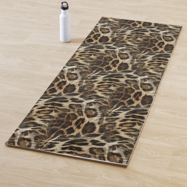 Zany and Spiffy Leopard Spots Leather Grain Look Yoga Mat (In Situ)