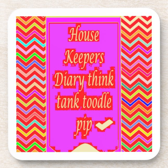  ZANY ART DESIGN WITH HOUSEKEEPER WORDS COASTER (Front)