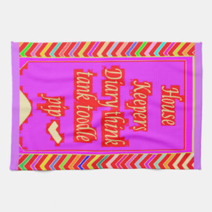  ZANY ART DESIGN WITH HOUSEKEEPER WORDS TEA TOWEL