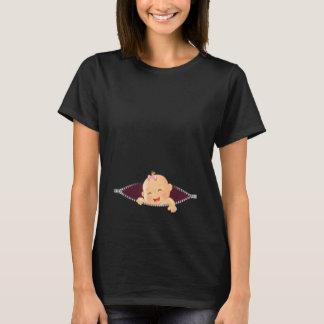 Zany Brainy Pregnancy Tee Baby Girl Peeking From B