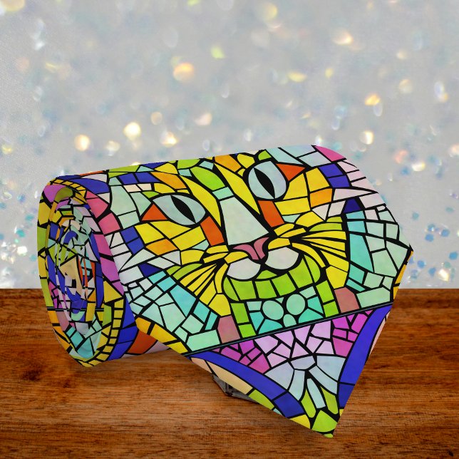 Zany Cat in Many Colours - Fun Mosaic on Cheerful Tie (Creator Uploaded)