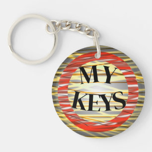 Zany Creative Dramatic Bold Easy to Find My Keys Key Ring