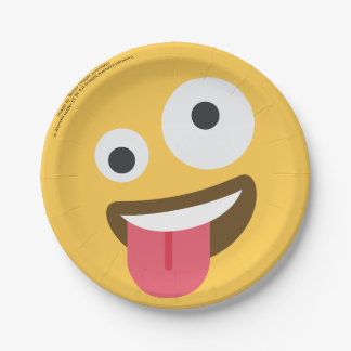 Zany Face Emoji  Paper Plate