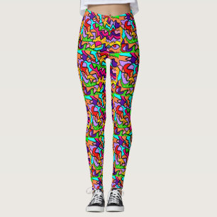 Zany fashion designer leggings multi patterned