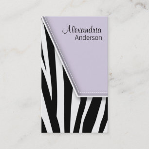 Zany Hip Zebra Print Business Cards (lilac)
