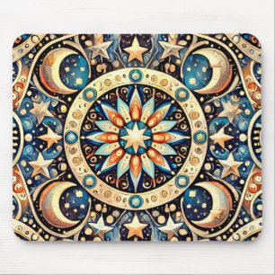 ~ Zany Pattern of Moons and stars ~ Mouse Mat