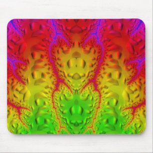 ~ Zany Shades Purple Green Red Yellow Fractal Mouse Mat