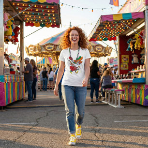 Zany Woman Running Clown T-Shirt