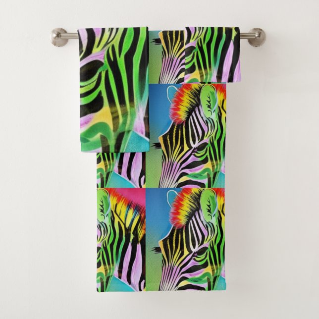 Zany Zebra Bath Towel Set (Insitu)