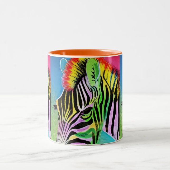 Zany Zebra Two-Tone Coffee Mug (Center)