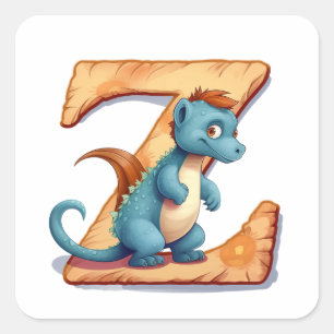Zany Zippy the Dinosaur Square Sticker