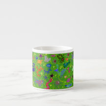 ZANY ZOO GREEN ESPRESSO MUG