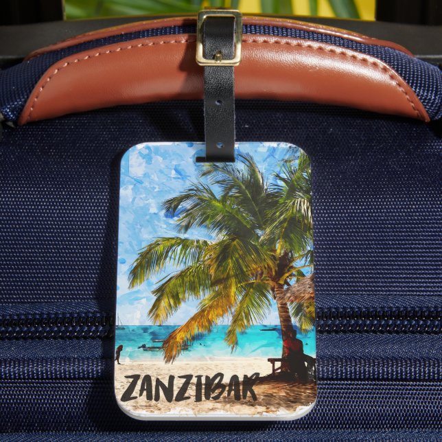 Zanzibar Africa Tropical Beach Travel  Luggage Tag (Front Insitu 2)