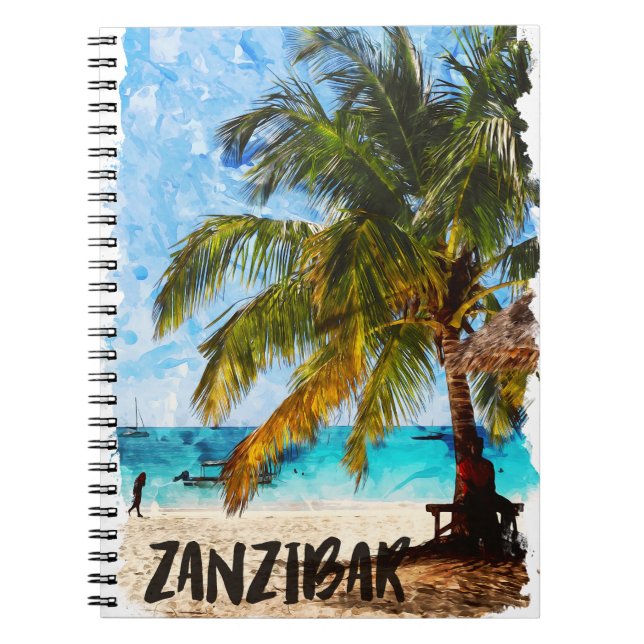Zanzibar Africa Tropical Beach Travel Photo Notebook (Front)