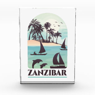 Zanzibar Africa Vintage Photo Block