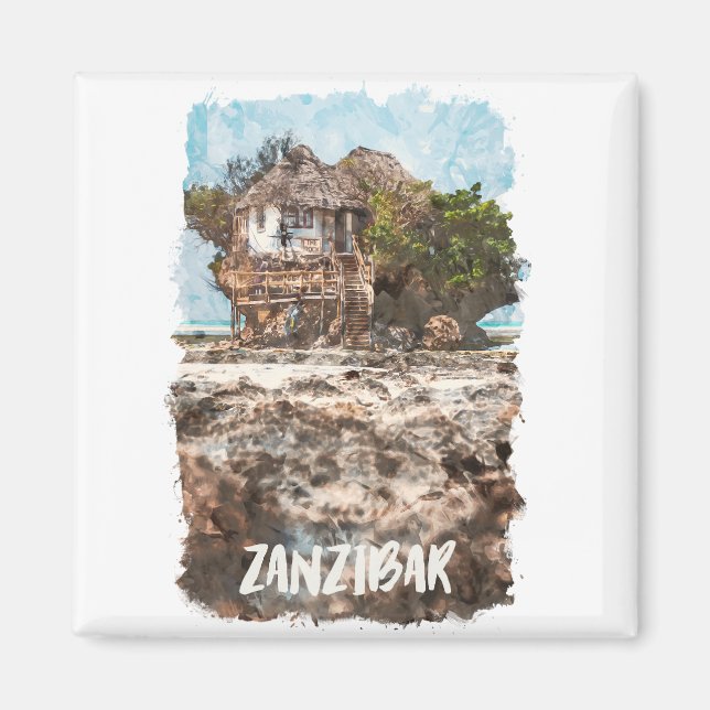 Zanzibar Africa Vintage Travel  Magnet (Front)