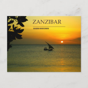 Zanzibar Dhow at Sunset Golden Hour Postcard