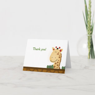 Zanzibar GIRAFFE Birthday Folded Thank you note Card