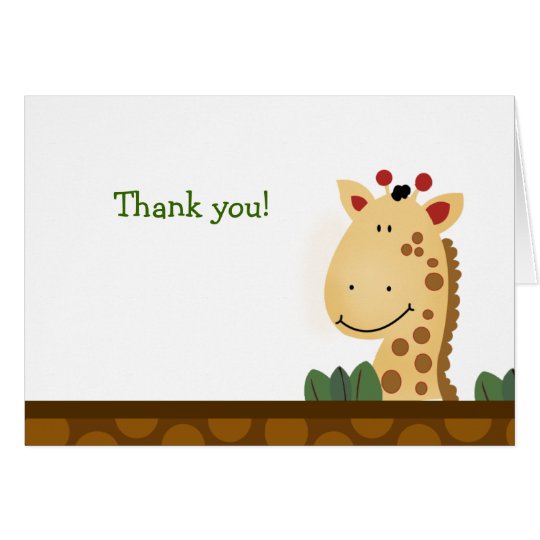 Zanzibar GIRAFFE Birthday Folded Thank you note Card