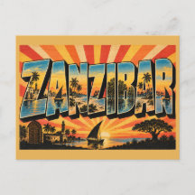 Zanzibar Historic Port Dhow Vintage Travel Art