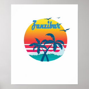 Zanzibar, summer retro vintage poster
