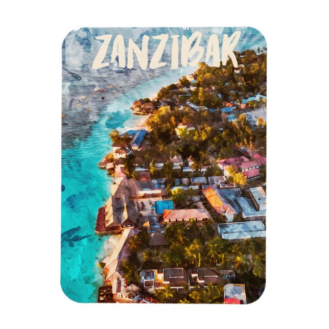 Zanzibar Tansania Ocean View Travel Magnet (Vertical)