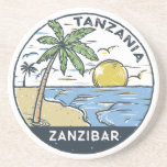 Zanzibar Tanzania Vintage Coaster<br><div class="desc">Zanzibar vector art design. Unguja,  also known as Zanzibar Island,  is the main island in the Tanzanian archipelago of Zanzibar.</div>