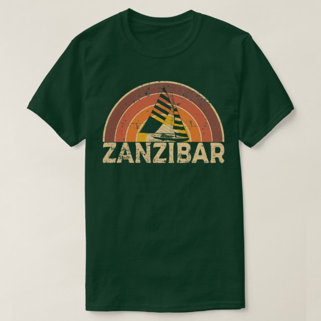 Zanzibar Vintage Sailing Design T-Shirt (Design Front)