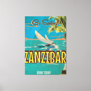Zanzibar Vintage travel poster Canvas Print