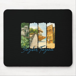 Zanzir Tanzania Traveling Trip Brushstroke Souveni Mouse Mat