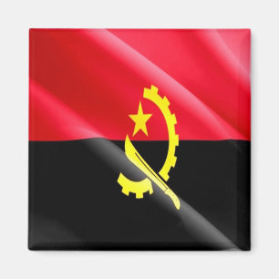 zAO002 ANGOLA WAVING FLAG, Africa, Fridge Magnet