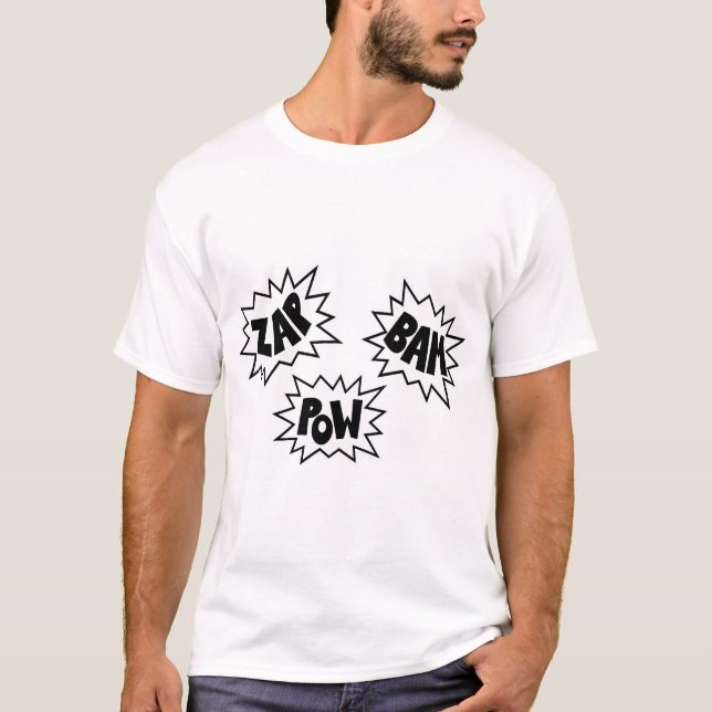 ZAP BAM POW Comic Sound FX - White T-Shirt (Front)