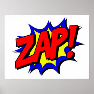 ZAP Comic Book Style Poster