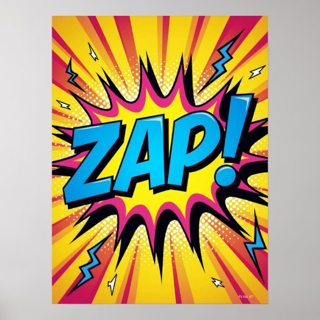 ZAP! Electric Pop – Retro Comic Explosion Poster   (Front)