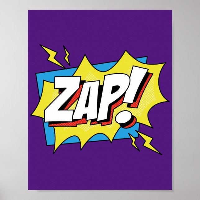 Zap! Electrifying Pop Art Comic Action Poster (Front)