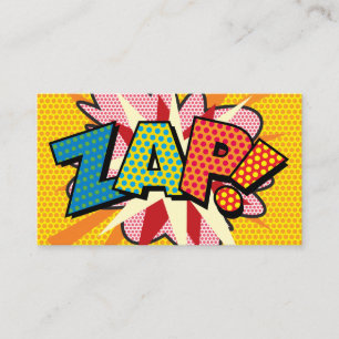 ZAP Fun Retro Comic Book Business Card