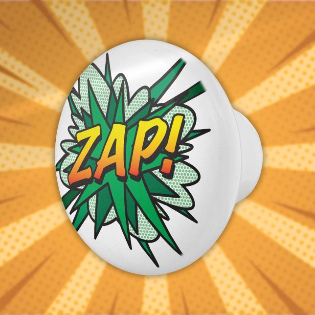 ZAP Fun Retro Comic Book Pop Art Ceramic Knob (ZAP Fun Retro Comic Book Pop Art Ceramic Knob)
