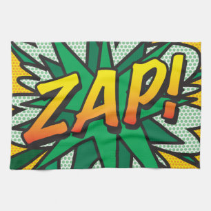 ZAP Fun Retro Comic Book Pop Art Tea Towel