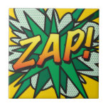 ZAP Fun Retro Comic Book Pop Art Tile<br><div class="desc">Fun trendy superhero comic book pop ceramic tiles that are sure to add a splash of colour to any room in your home or office. An ideal way to treat yourself or someone that you know with these cool, unique comic con designer ceramic tiles. Add some zap pow and wham...</div>