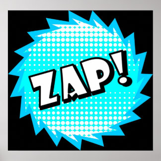 Zap onomatopoeia used in comic culture poster