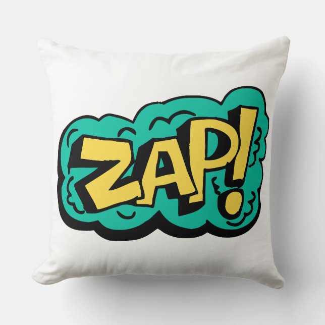 ZAP speech bubble word, hand drawn illustration Cushion (Front)