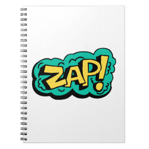 ZAP speech bubble word, hand drawn illustration Notebook