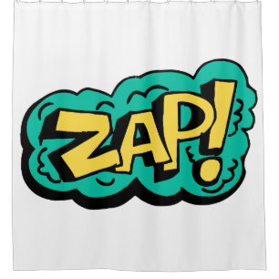 ZAP speech bubble word, hand drawn illustration Shower Curtain